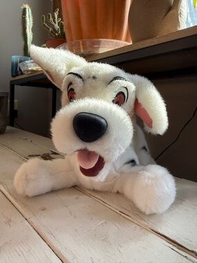 Disney 101 Dalmatians Fidget Plush Puppy Dog 12" Blue Collar Vintage Cartoon